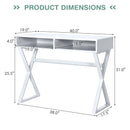 Modern Computer Desk Makeup Vanity Table with 2 Storage Compartments by LJGDeals