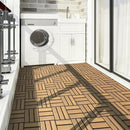 10 Pieces 12 x 12 Inch Acacia Wood Interlocking Tile Flooring by LJGDeals