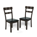 Set of 2 Dining Chairs With Rubber Wood Frame and Upholstered Faux Leather Seat by LJGDeals