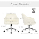 Modern Fluffy Faux Fur Vanity Office Chair for Teens Girls-Beige by DirectDeals