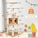 7-Layer Wooden Cat Tree Tall Cat Tower with Sisal Posts and Condo by LJGDeals