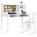 Kids Desk and Chair Set Study Writing Desk with Hutch and Bookshelves by LJGDeals