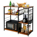 Industrial Kitchen Baker's Rack Microwave Shelf with 6 Hooks by DirectDeals