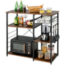 Industrial Kitchen Baker's Rack Microwave Shelf with 6 Hooks by DirectDeals