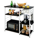 Industrial Kitchen Baker's Rack Microwave Shelf with 6 Hooks by LJGDeals