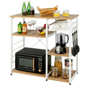 Industrial Kitchen Baker's Rack Microwave Shelf with 6 Hooks by DirectDeals