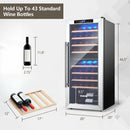 43 Bottle Wine Cooler Refrigerator Dual Zone Temperature Control with 8 Shelves-Black by LJGDeals