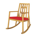 Patio Acacia Wood Rocking Chair Sofa with Armrest and Cushion for Garden and Deck by LJGDeals