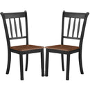 2 Pieces Solid Whitesburg Spindle Back Wood Dining Chairs-Black