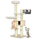 77.5-Inch Cat Tree Condo Multi-Level Kitten Activity Tower with Sisal Posts-Cream White by LJGDeals