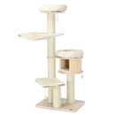 4-Layer 68.5-Inch Wooden Cat Tree Condo Activity Tower with Sisal Posts-Natural by LJGDeals