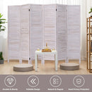6 Panels Classic Venetian Wooden Slat Room Screen-White by LJGDeals