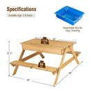 3-in-1 Kids Picnic Table Wooden Outdoor Water Sand Table with Play Boxes by LJGDeals
