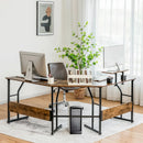 88.5 Inch L Shaped Reversible Computer Desk Table with Monitor Stand by LJGDeals