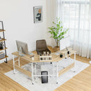 88.5 Inch L Shaped Reversible Computer Desk Table with Monitor Stand by LJGDeals