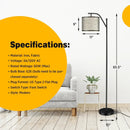 Standing Floor Lamp with Adjustable Head for Living Room and Bedroom by DirectDeals