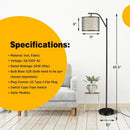 Standing Floor Lamp with Adjustable Head for Living Room and Bedroom by LJGDeals