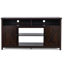 59 Inch TV Stand Media Center Console Cabinet with Barn Door for TV's 65 Inch-Brown