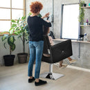 Salon Chair for Hair Stylist with Adjustable Swivel Hydraulic-Black by DirectDeals