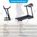 2.25 HP Folding Electric Motorized Power Treadmill with Blue Backlit LCD Display by LJGDeals
