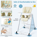 Baby Folding Convertible High Chair with Wheels and Adjustable Height by LJGDeals