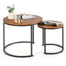 Set of 2 Modern Round Stacking Nesting Coffee Tables for Living Room by LJGDeals