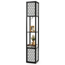 Modern Shelf Freestanding Floor Lamp with Double Lamp Pull Chain and Foot Switch by LJGDeals