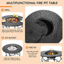 35.5 Feet Patio Fire Pit Dining Table With Cooking BBQ Grate by LJGDeals
