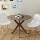 36 Inch Round Wood Dining Table with Intersecting Pedestal Base by LJGDeals