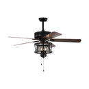 50 Inches Ceiling Fan with Lights Reversible Blades and Pull Chain Control-Black by LJGDeals