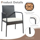 4 Pieces Patio Wicker Rattan Dining Set with Comfy Cushions by LJGDeals