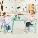 Set of 2 Steel Armchair Stackable Kids Chairs-Green by DirectDeals