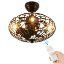 5 Blades Enclosed Ceiling Fan with Light and Remote Control-Black by LJGDeals