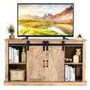 55 Inch Sliding Barn Door TV Stand with Adjustable Shelves for TVs up to 65 Inch-Natural by LJGDeals