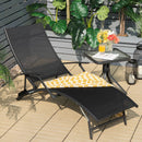 2 Pieces Patio Folding Stackable Lounge Chair Chaise with Armrest-Black by LJGDeals