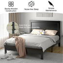 Full Size Platform Slat Bed Frame with High Headboard by LJGDeals