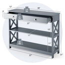 Console Table 3-Tier with Drawer and Storage Shelves by DirectDeals