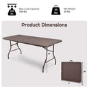 6 Feet Folding Portable Rattan Table with Carrying Handle by LJGDeals