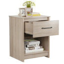 Wooden Nightstand with Drawer and Open Storage Compartment by LJGDeals