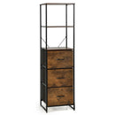 Freestanding Vertical 3 Drawer Dresser with 3 Shelves-Rustic Brown by LJGDeals