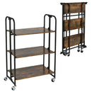 Foldable Rolling Cart with Storage Shelves for Kitchen-3-Tier by LJGDeals