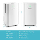 1750 Sq. Ft 32 Pints Dehumidifier with Auto Defrost and 24H Timer Drain Hose-White by LJGDeals