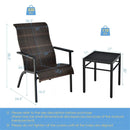 3 Pieces Patio Rattan Bistro Set with High Backrest and Armrest by LJGDeals