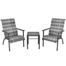 3 Pieces Patio Rattan Bistro Set with High Backrest and Armrest by LJGDeals