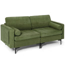 Modern Loveseat Sofa with 2 Bolsters and Side Storage Pocket by LJGDeals