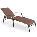2 Pieces Patio Folding Chaise Lounge Chair Set with Adjustable Back-Brown by LJGDeals