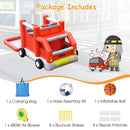 Fire Truck Themed Inflatable Castle Water Park Kids Bounce House with 480W Blower by LJGDeals