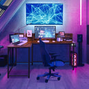 5.5 Inch L-shaped Computer Desk with Bookshelf by LJGDeals
