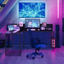 5.5 Inch L-shaped Computer Desk with Bookshelf by LJGDeals