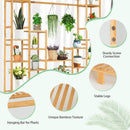 9-Tier Bamboo Plant Stand with Hanging Rack by LJGDeals